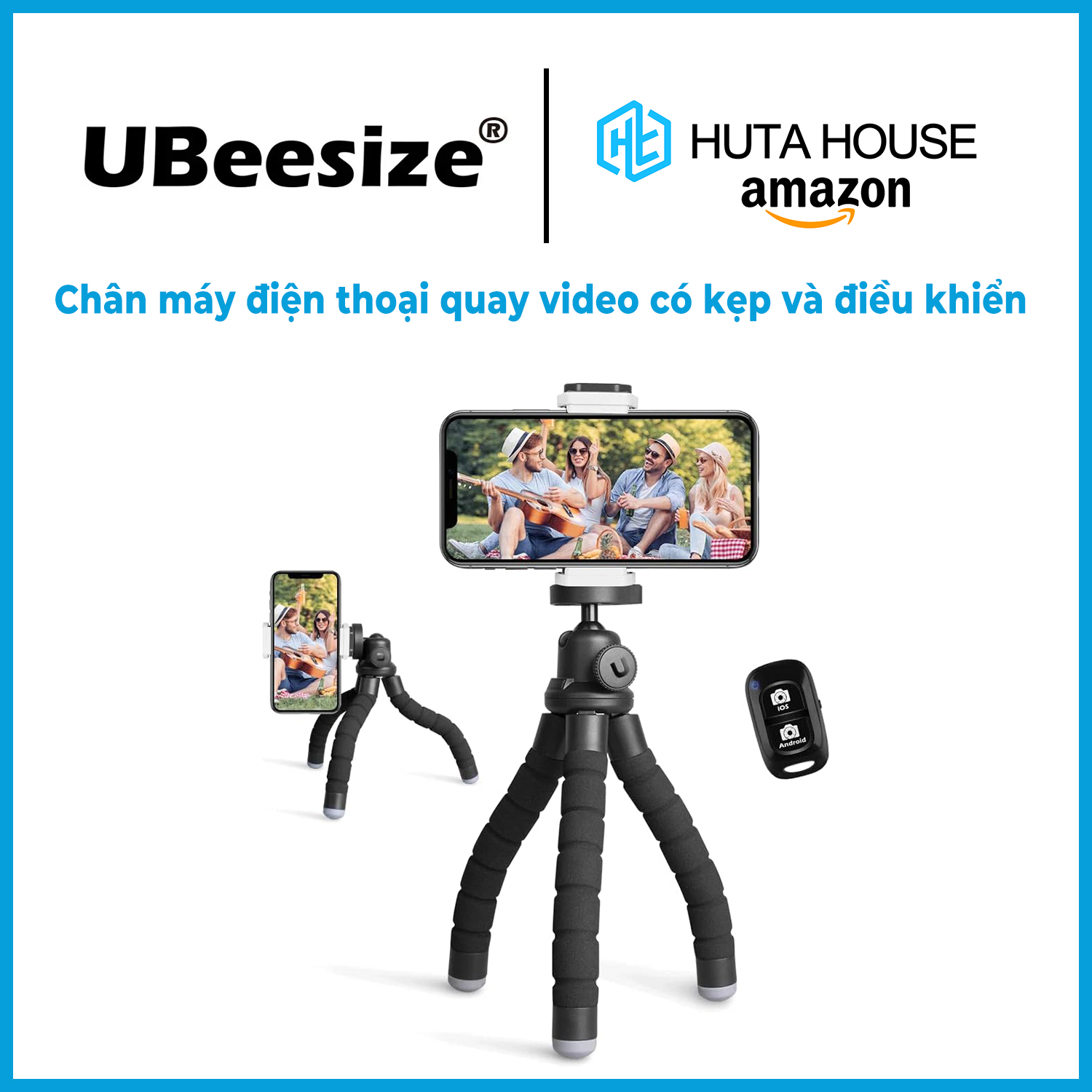 Tripod mini, gậy điện thoại, tripod điện thoại UBeesize, chân quay điện thoại, máy ảnh - Chính hãng