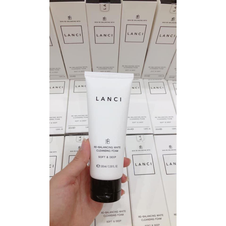 Sữa rửa mặt trắng da Lanci Whitening Deep Clean 100ml Hàn Quốc ngăn ngừa mụn cấp ẩm 100ml