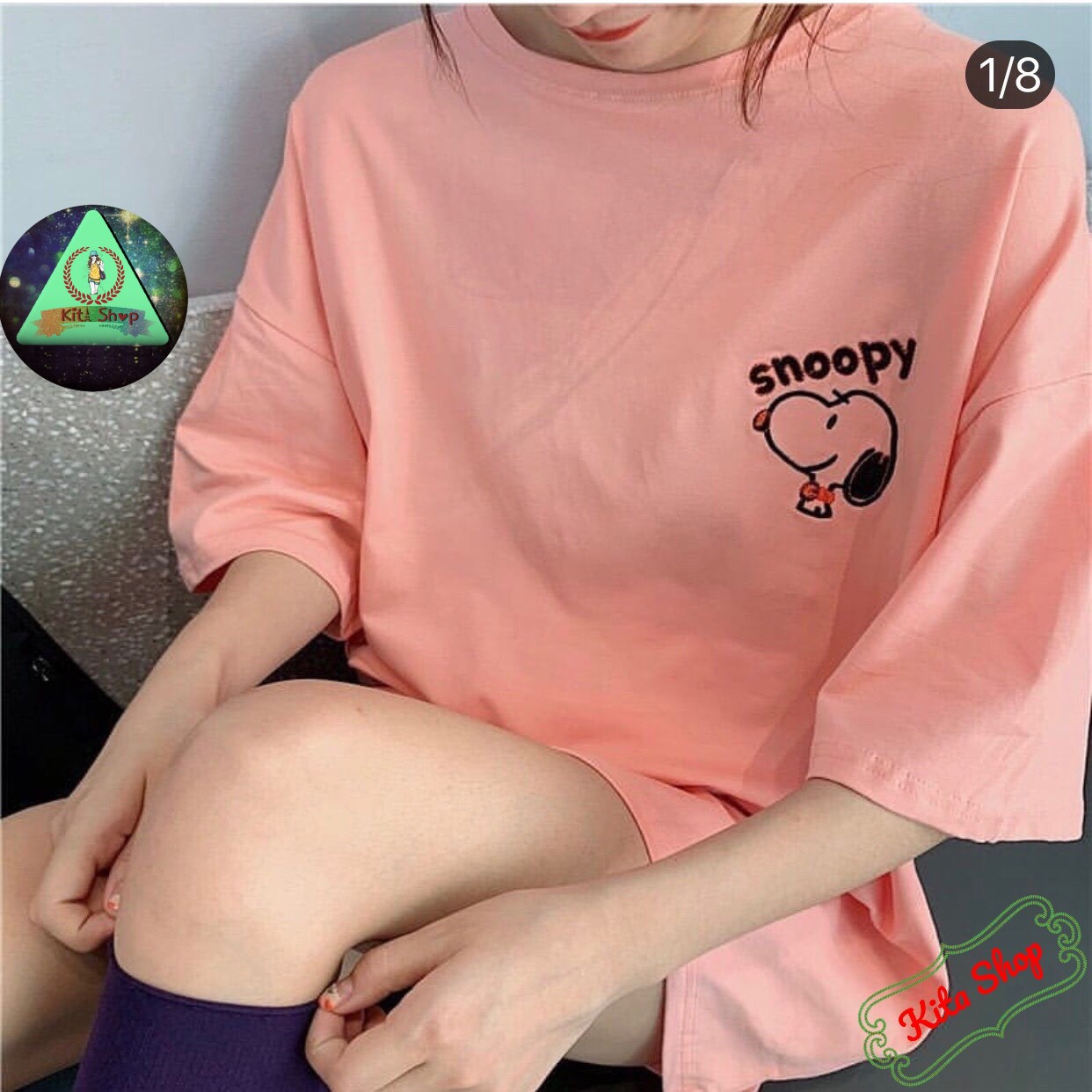 Áo Thun Nữ Tay Lỡ - Áo Phông Nam Nữ Form Rộng Freesize Vải Chất Cotton Mịn Mát Kita Unisex - Chó SNOOPY