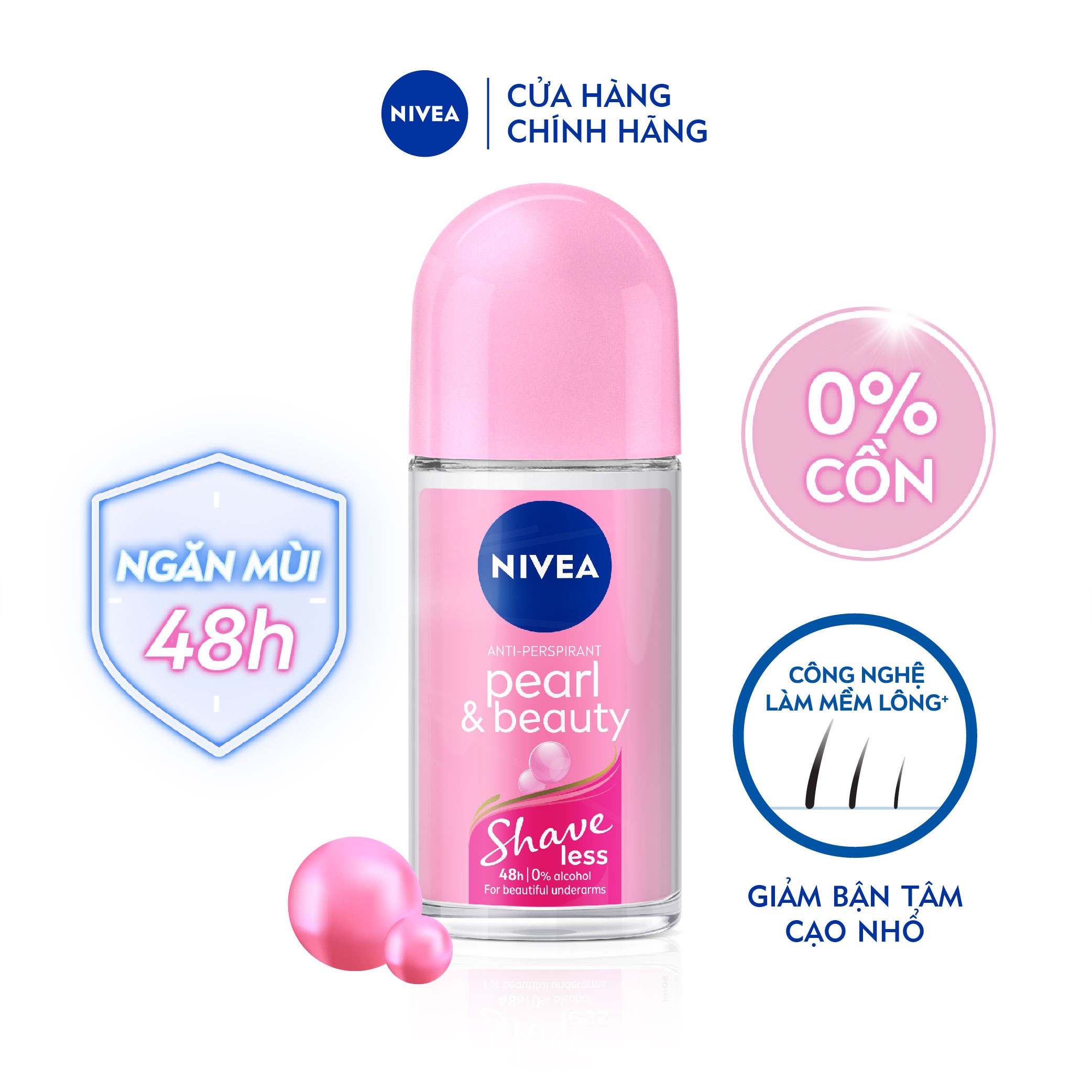 Lăn Ngăn Mùi Nivea Shaveless Ngọc Trai Đẹp Quyến Rũ 50ml - 98500