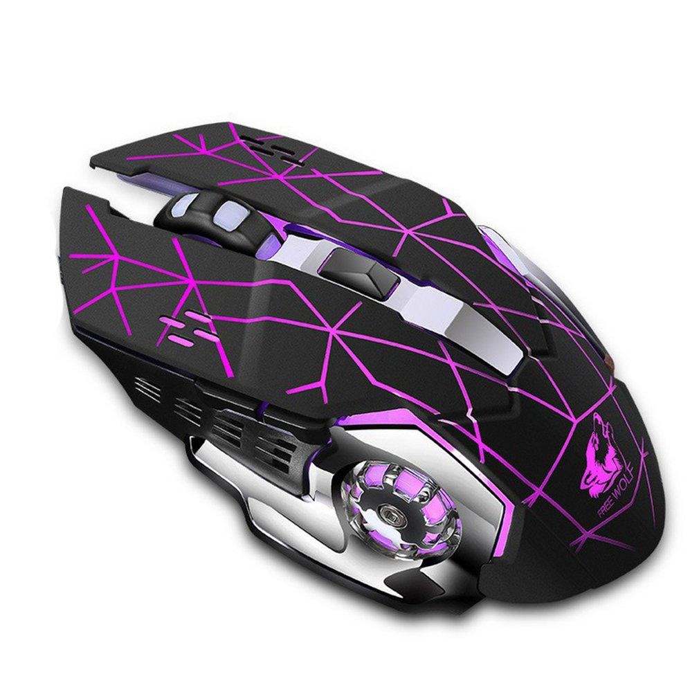 X8 Chuột Chơi Game Không Dây Sạc Im Lặng LED Backlit Quang USB Ergonomic Chuột Chơi Game LOL Chuột Lướt Game Thủ Chuột Cho Máy Tính