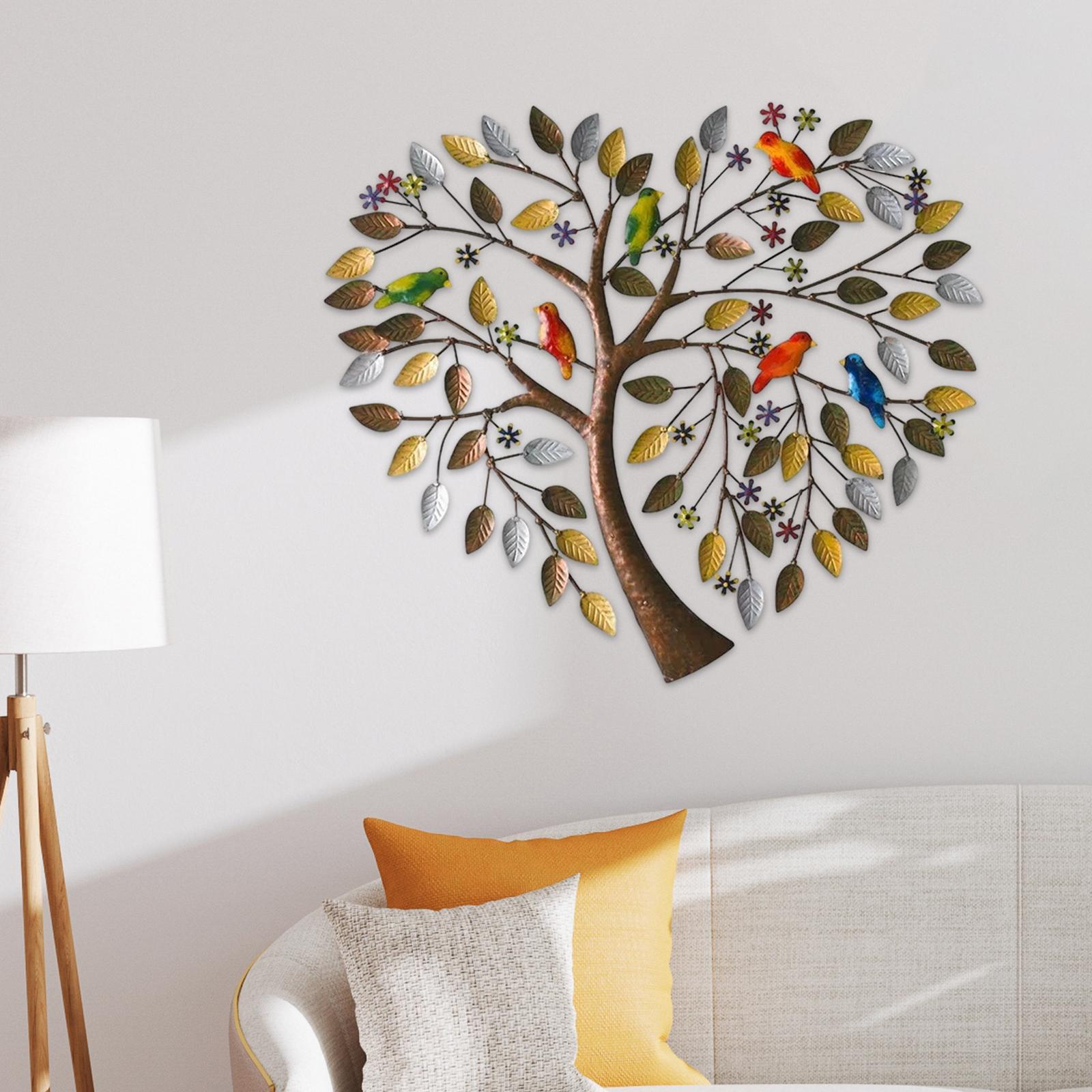 Metal Wall Metal Tree Wall Sculpture Iron Artwork Ornament Wall Metal Pendant for Party Room Decoration, Office, Home