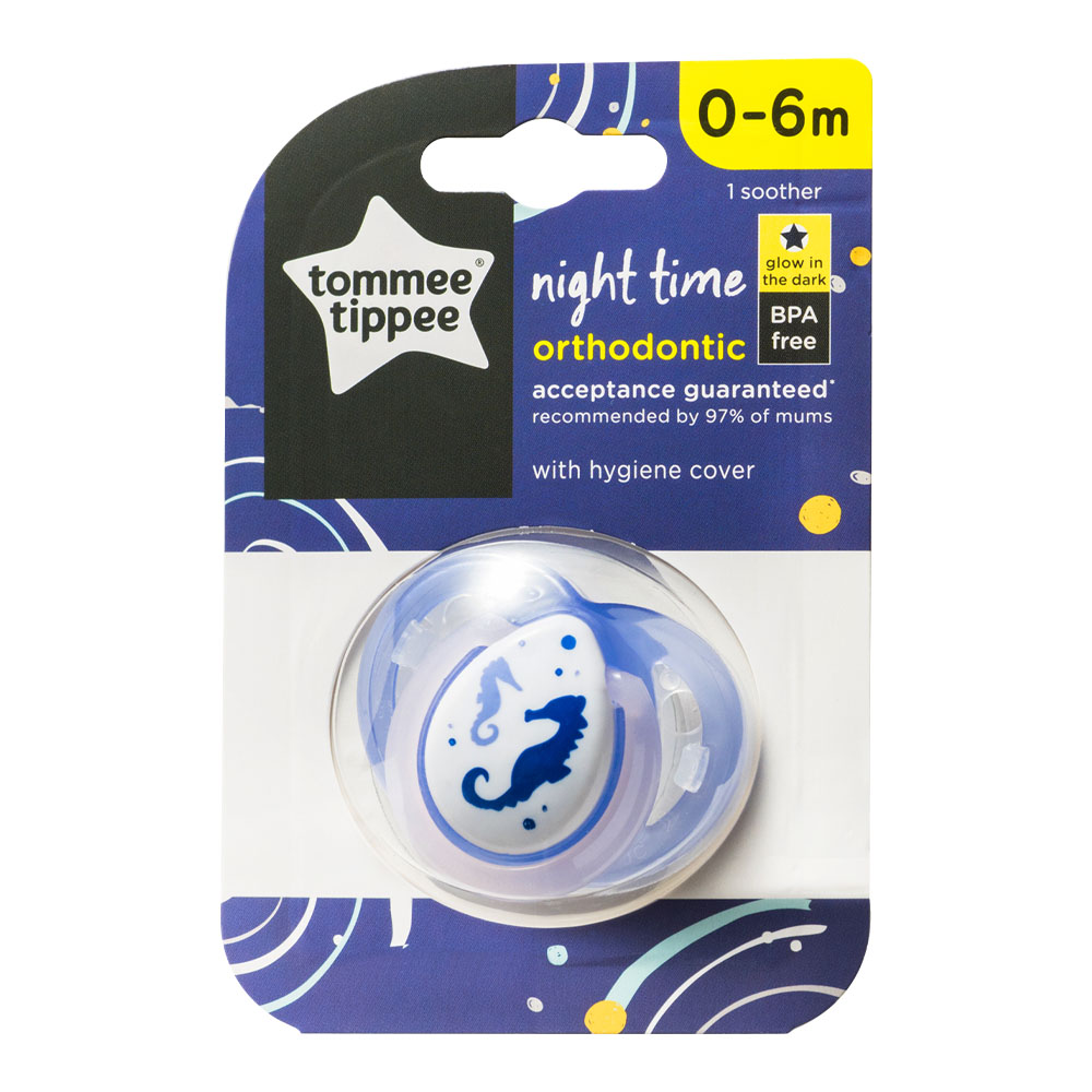 Ty ngậm dạ quang cho bé Tommee Tippee Night Time 0-6 tháng (vỉ đơn)