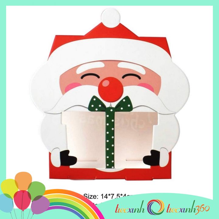 Set 5 hộp quà hình ông già Noel kèm túi