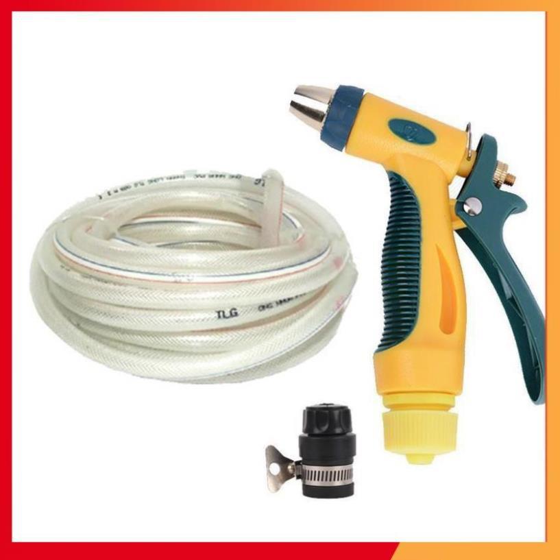 Bộ dây vòi xịt nước rửa xe,tưới cây tăng áp 3 lần 7-10m