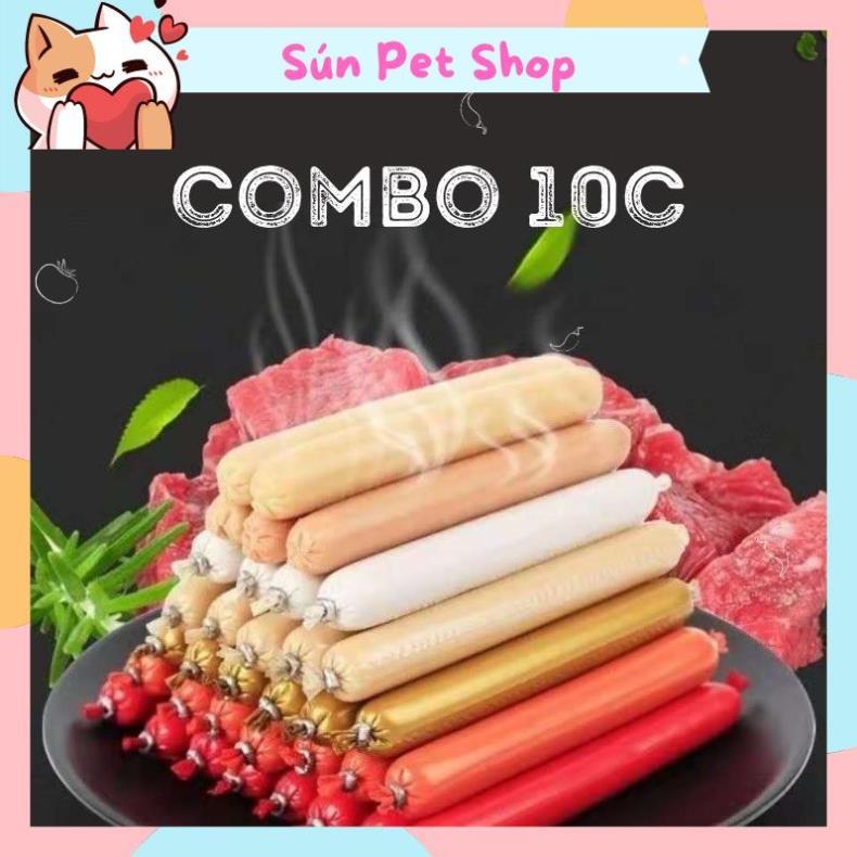 Combo 10 chiếc xúc xích cho chó mèo bổ sung dinh dưỡng (15gr/chiếc)