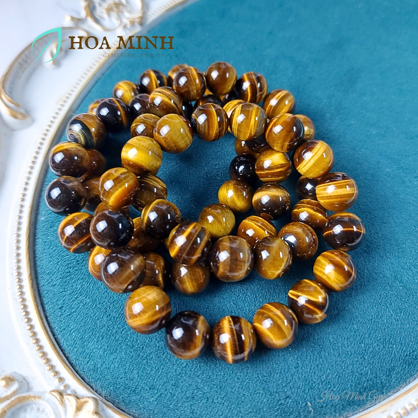Vòng tay phong thủy đá Mắt Hổ Vàng Nâu/đen size 12 li loại 5A vip, phong thủy mệnh Thổ Kim