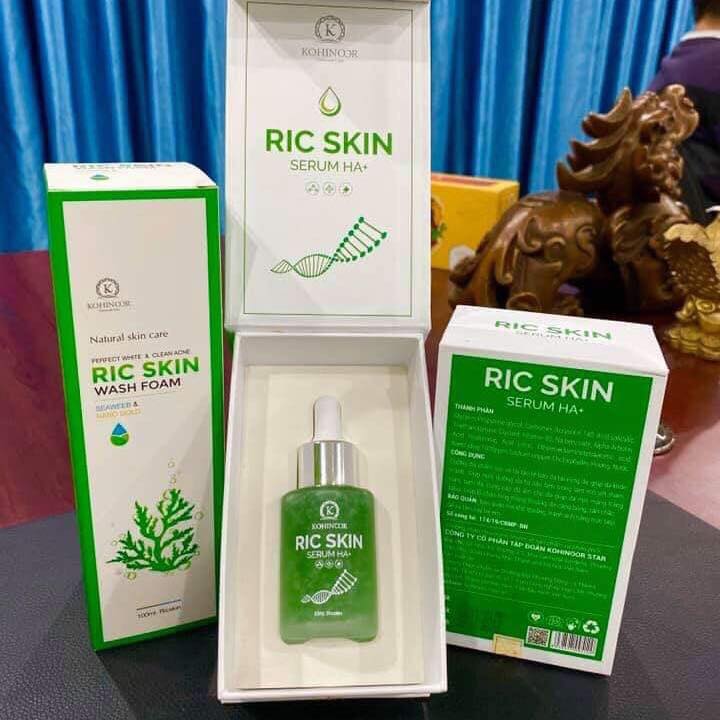 Combo Sữa Rửa mặt Ric Skin Wash Foam & Serum Ric Skin Serum HA+