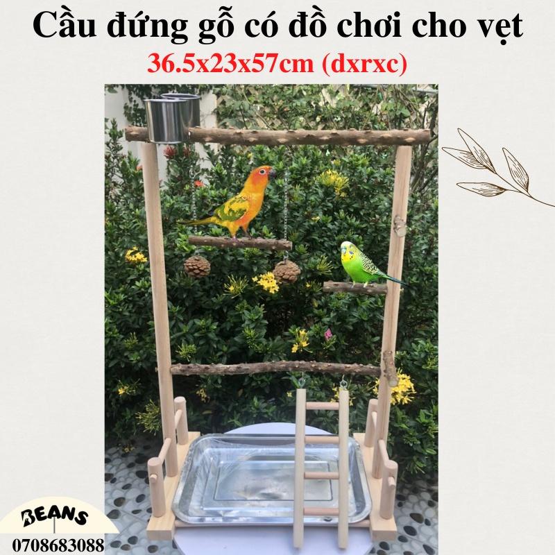 Cầu đứng gỗ dành cho chim, vẹt size nhỏ, size trung như lovebird, yến phụng, cock, sun, xích, ngực hồng,...