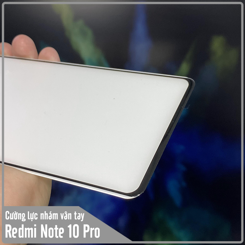 Kính cường lực cho Xiaomi Redmi Note 10 Pro 4G chống vân tay Full viền Đen