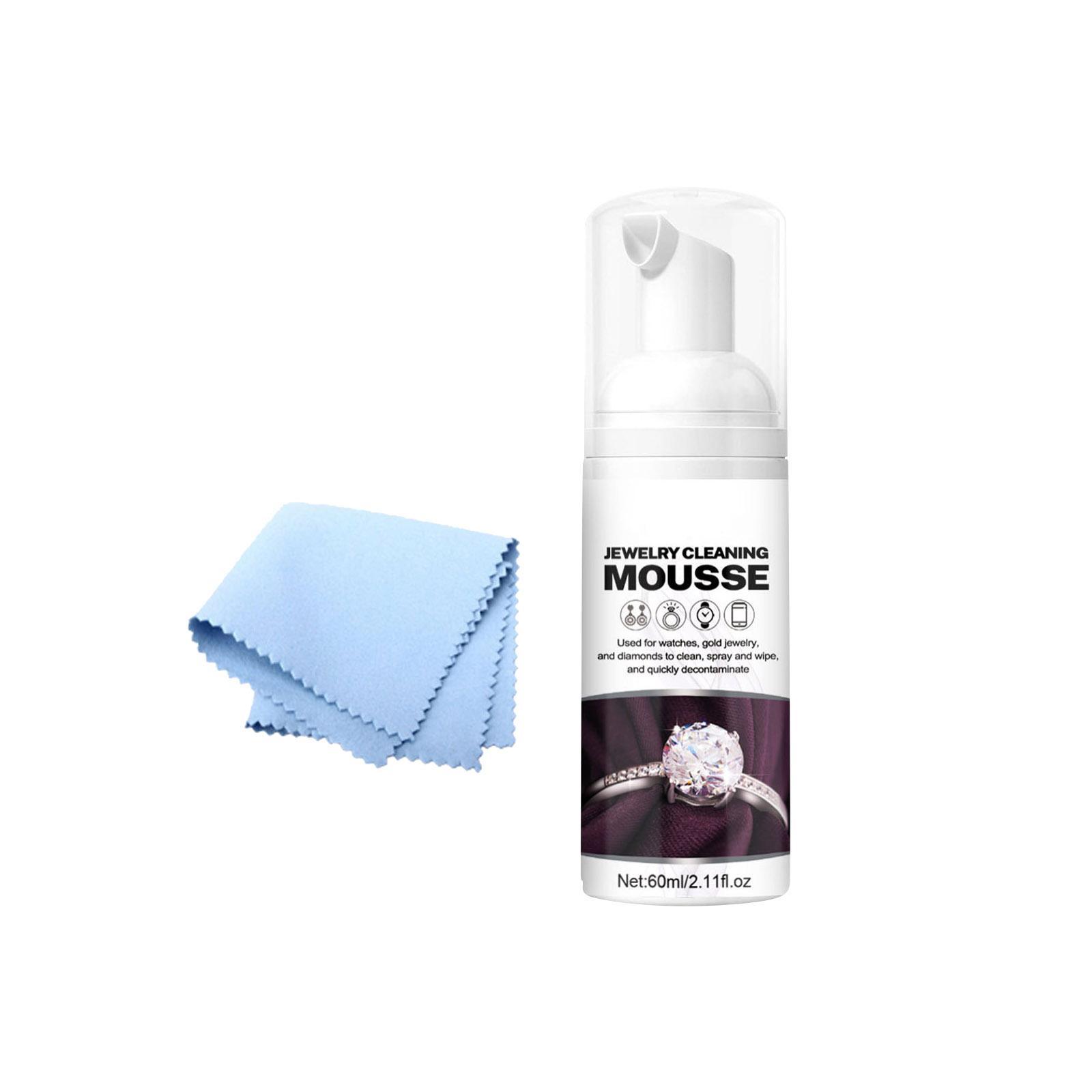 Jewelry Cleaner Solution W/Cloth Restores Removing Polishing Foaming Jewelry Cleaning for Home Watch Bracelet Jewelry Accessories