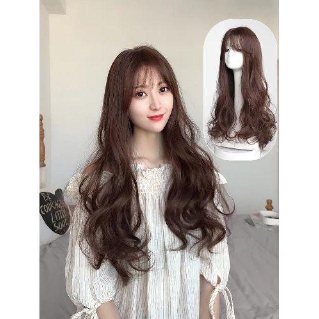 Tóc giả nguyên đầu xoăn    tóc giả nguyên đầu xoăn đuôi