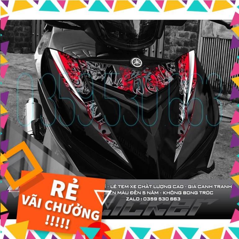 Tem rời Dragon rồng đỏ dán Exciter 150 xe đen