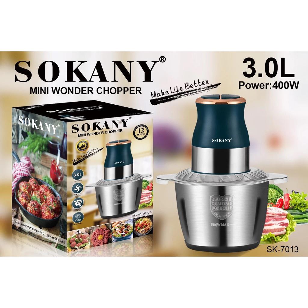 ✺Máy xay đa năng Sokany 7013 model 2021 , sinh tố, hoa quả, thịt cối 3 lít inox 304 công suất 400W