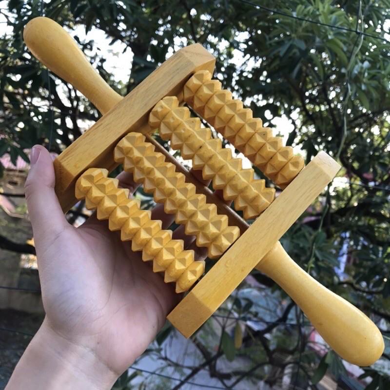 Dụng cụ lăn Masage toàn thân Đa Năng bằng gỗ tự nhiên Giúp lưu thông máu, tăng cường sức khoẻ (MH896.