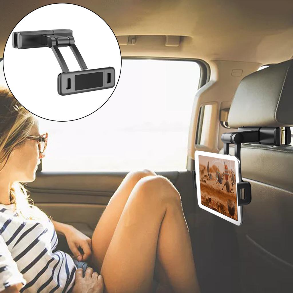 Car Headrest Tablet Holder Stretchable Compatible with Phone Bracket Rack