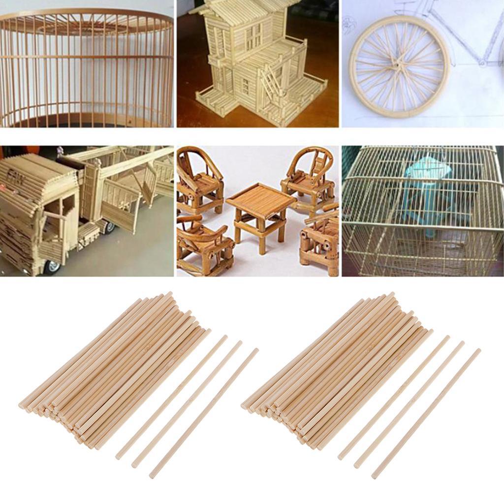 100pcs Wooden Dowel Rods 6 inch - 4mm Hardwood Dowels - Craft Dowels for Woodworking Project