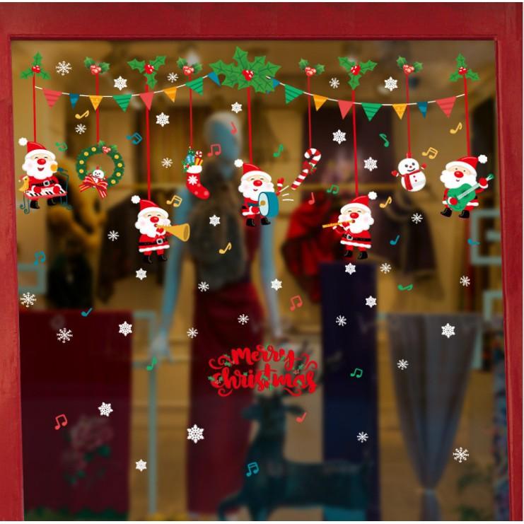 Decal trang trí noel dàn hợp ca chúc mừng giáng sinh