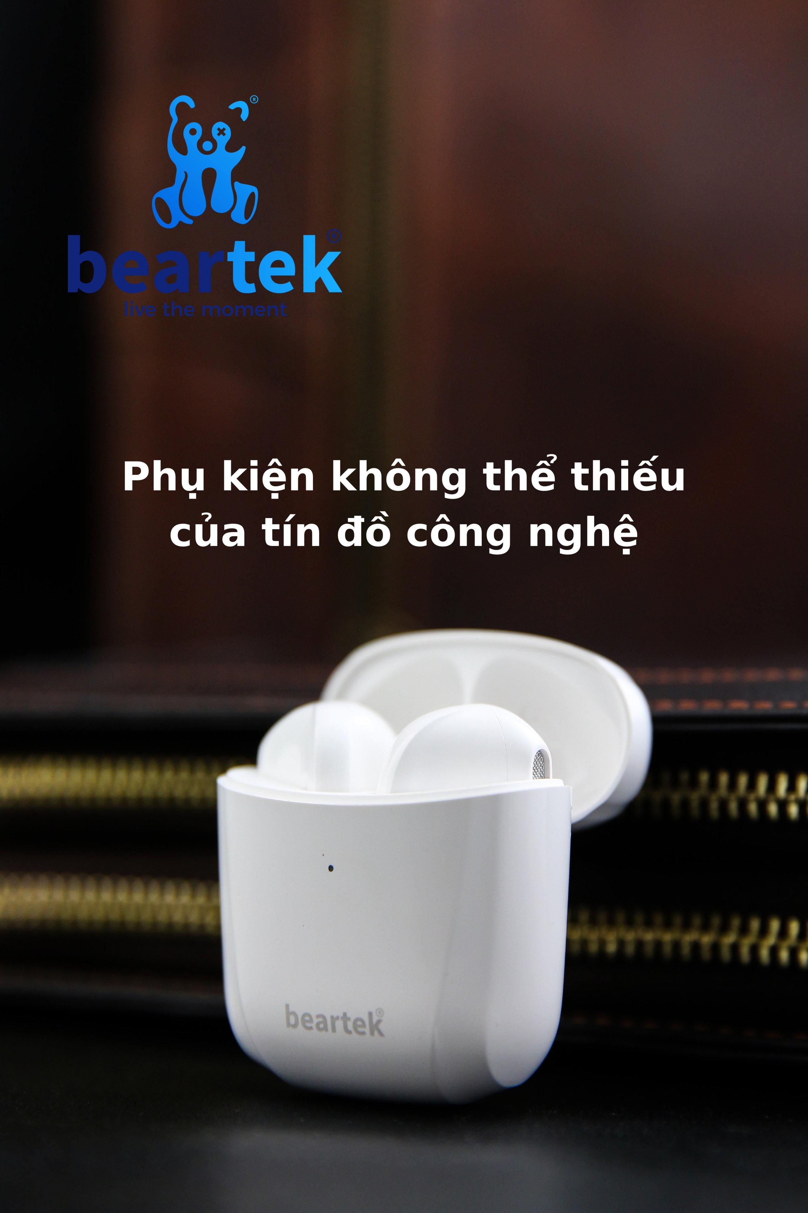 Tai nghe bluetooth không dây BEARTEK Bearbuds B68 True Wireless chống ồn hiệu quả - Thiết kế trẻ trung, cá tính – Định vị - Cảm ứng – Thời gian sử dụng lên tới 4h -  Hàng nhập khẩu