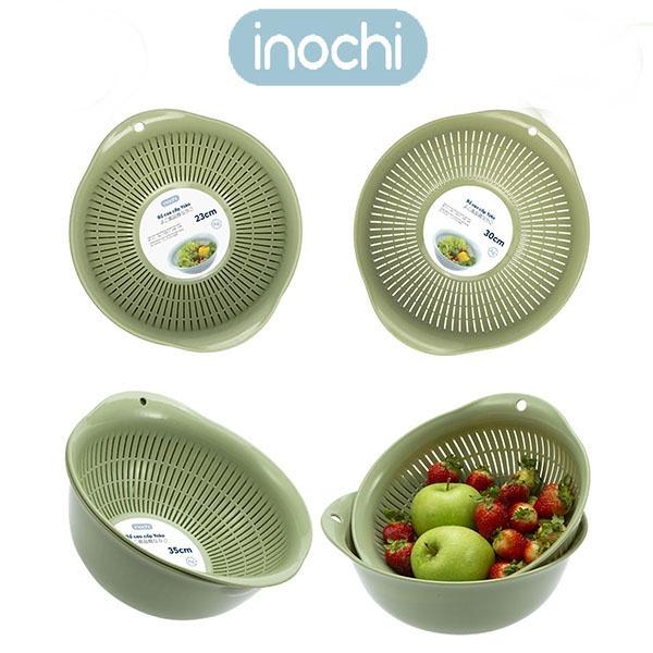 Rổ Nhựa Rửa Rau Đa Năng Size 30 Cm 1 Chậu 1 Rổ Inochi Cao Cấp