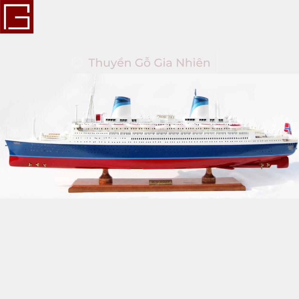 [Giá xưởng] Mô Hình Thuyền Gỗ Trang Trí Phong Thủy Dạng Thuyền Du Lịch SS NORWAY Chính Hãng, Hàng Xuất Khẩu Chất Lượng Cao