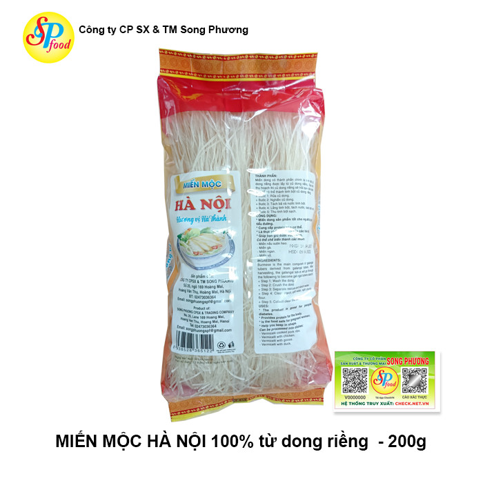 Miến Dong (100% củ Dong Riềng) - Miến Mộc Hà Nội - Hàng xuất khẩu Nhật- 200g