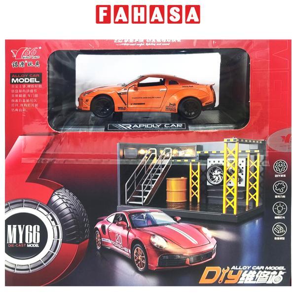 Đồ Chơi Mô Hình Xe 1:32 Nissan Và Gara Sửa Chữa Ô Tô - Ming Ying 66 MY66-M5272X - Màu Cam