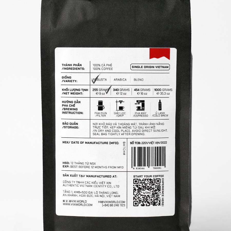 Cà Phê Pha Phin Bột Xịn Vixi, 100% Robusta Nguyên Chất Đậm Vị Truyền Thống 255g - 454g - 1000g
