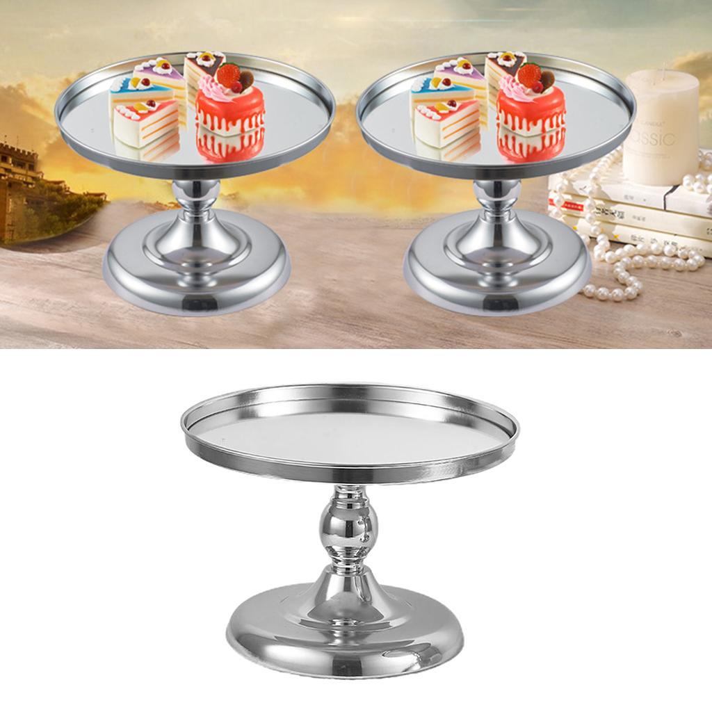 2x Iron Round Cake Stand Cupcake Pedestal Dessert Holder Party Decor Golden
