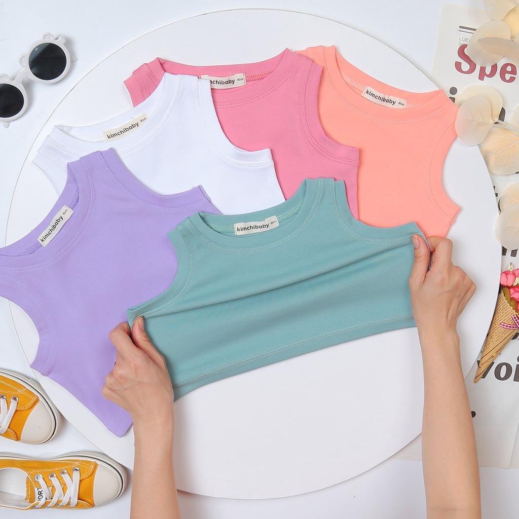 Áo croptop sát nách cho bé gái vải zip cực yêu LYBABY áo bé gái AP21.1