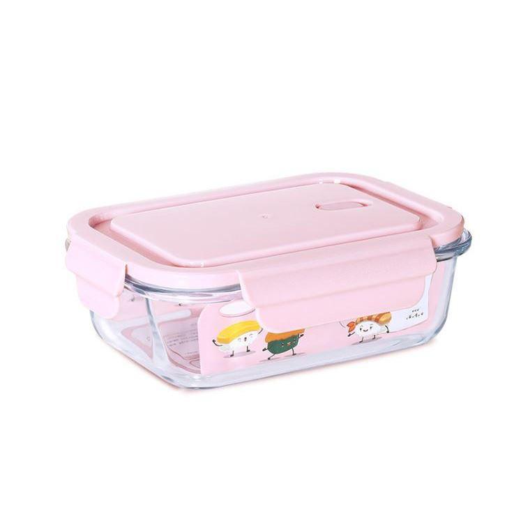 Sét 2 Hộp Cơm 2 Ngăn Bằng Thủy Tinh Trong Suốt