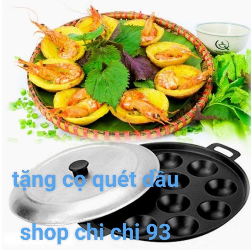 Khuôn bánh khọt chống dính 12 lỗ tặng cọ quét dầu