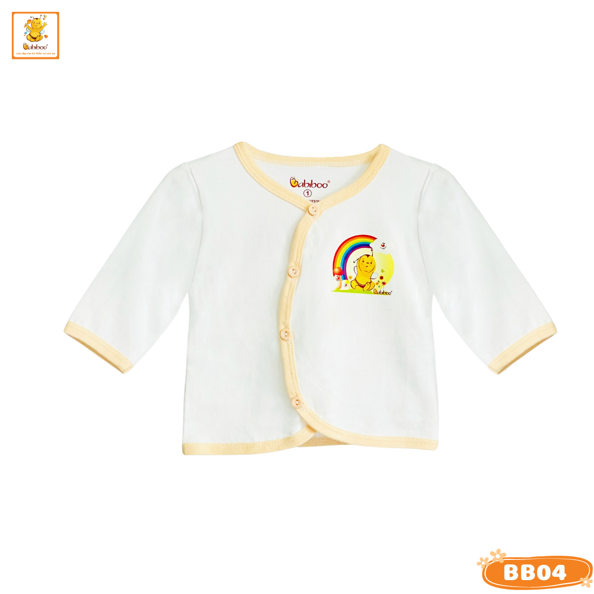 Áo sơ sinh cho bé BABIBOO vải cotton co dãn 2 chiều, mềm mịn, thâm hút mồ hôi BB04