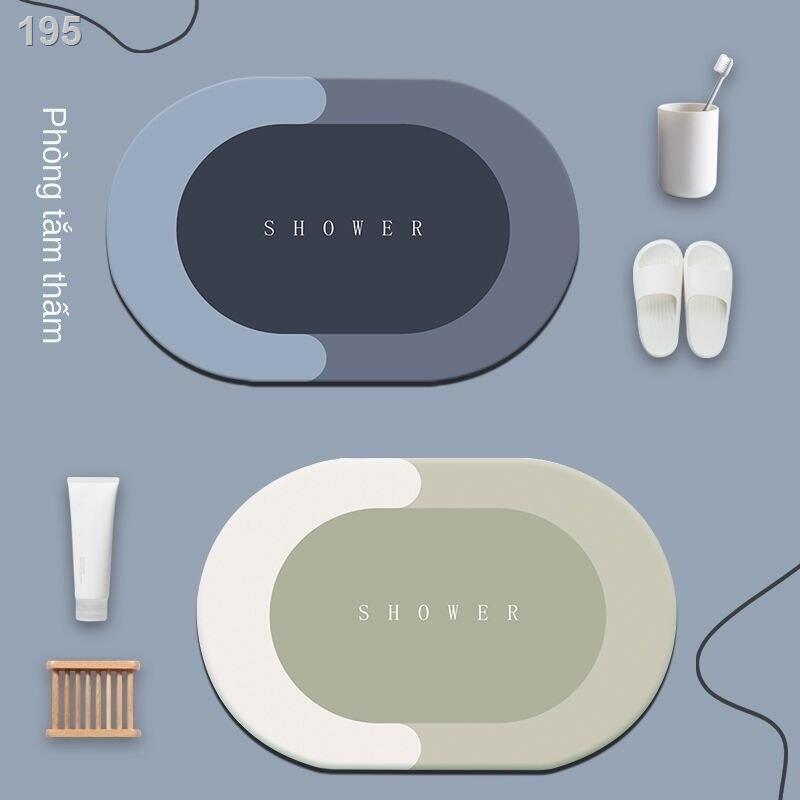 Đệm bùn Diatom tấm lót nhà vệ sinh thấm hút cửa chống trượt chân nhanh chóng giặt khô tay phòng tắm sàn hình bầu dụ