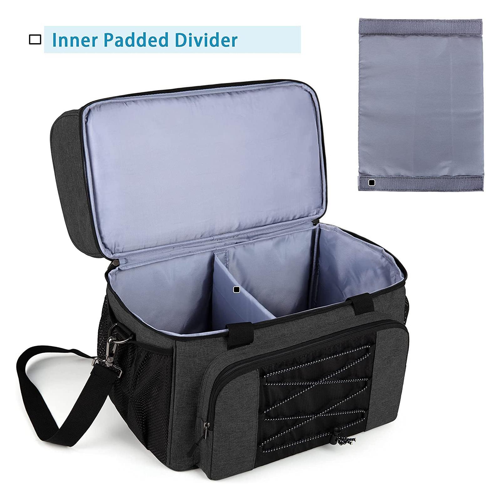 Bowling Bag for 2 Balls Portable Bowling Tote Bag with Padded Ball Holder for Double Ball and Pair of Bowling Shoes up to Mens 16