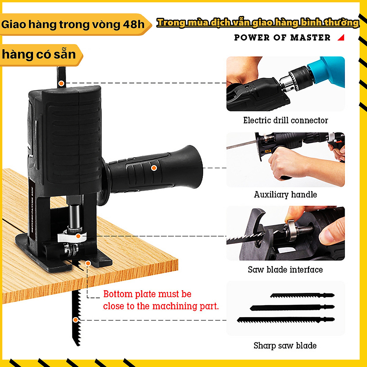 Cưa Gỗ, Cắt Tỉa Vườn Mini Đa Năng, Bộ Chuyển Đổi Cưa Qua Lại, Cưa Điện Sửa Đổi + 3 lưỡi cưa,dùng cưa gỗ