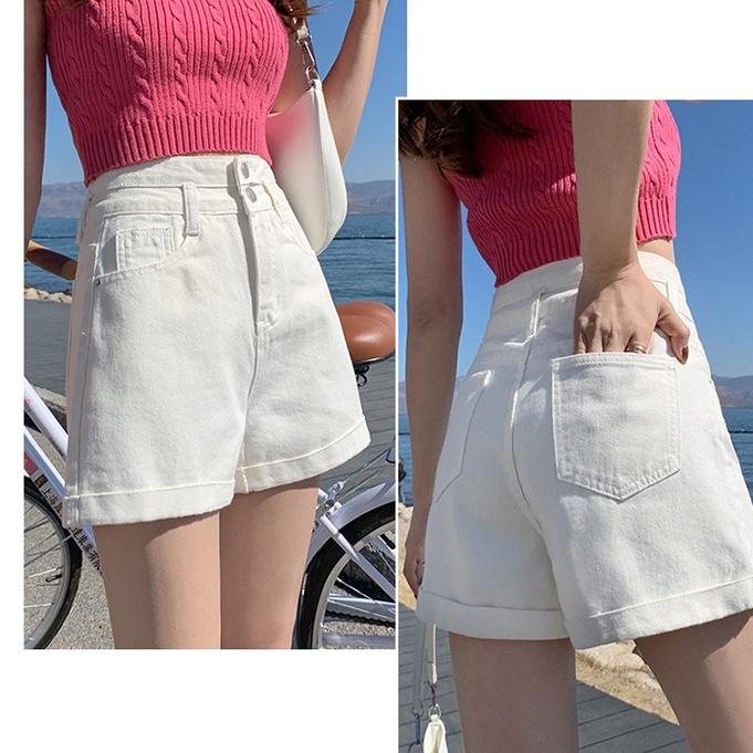 Quần short nữ lưng cao 2 nút, quần sọt lật lai (KK2N)