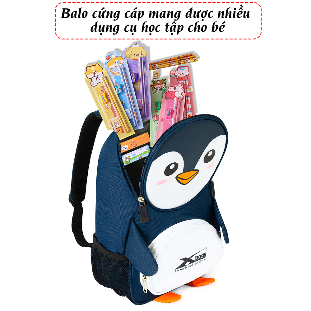 Balo mầm non Xbags Penguin Xb 3019 họa tiết đang yêu cho bé