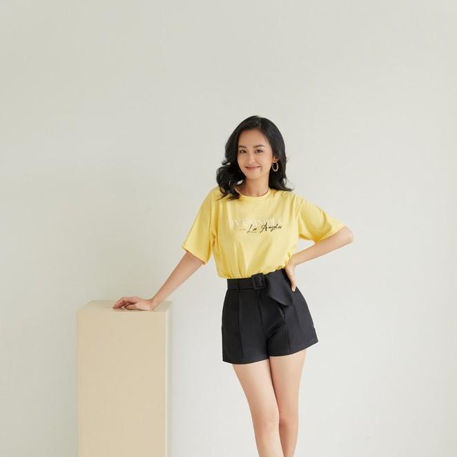 Quần Short Phối Thắt Lưng Màu Đen EDINI - S145