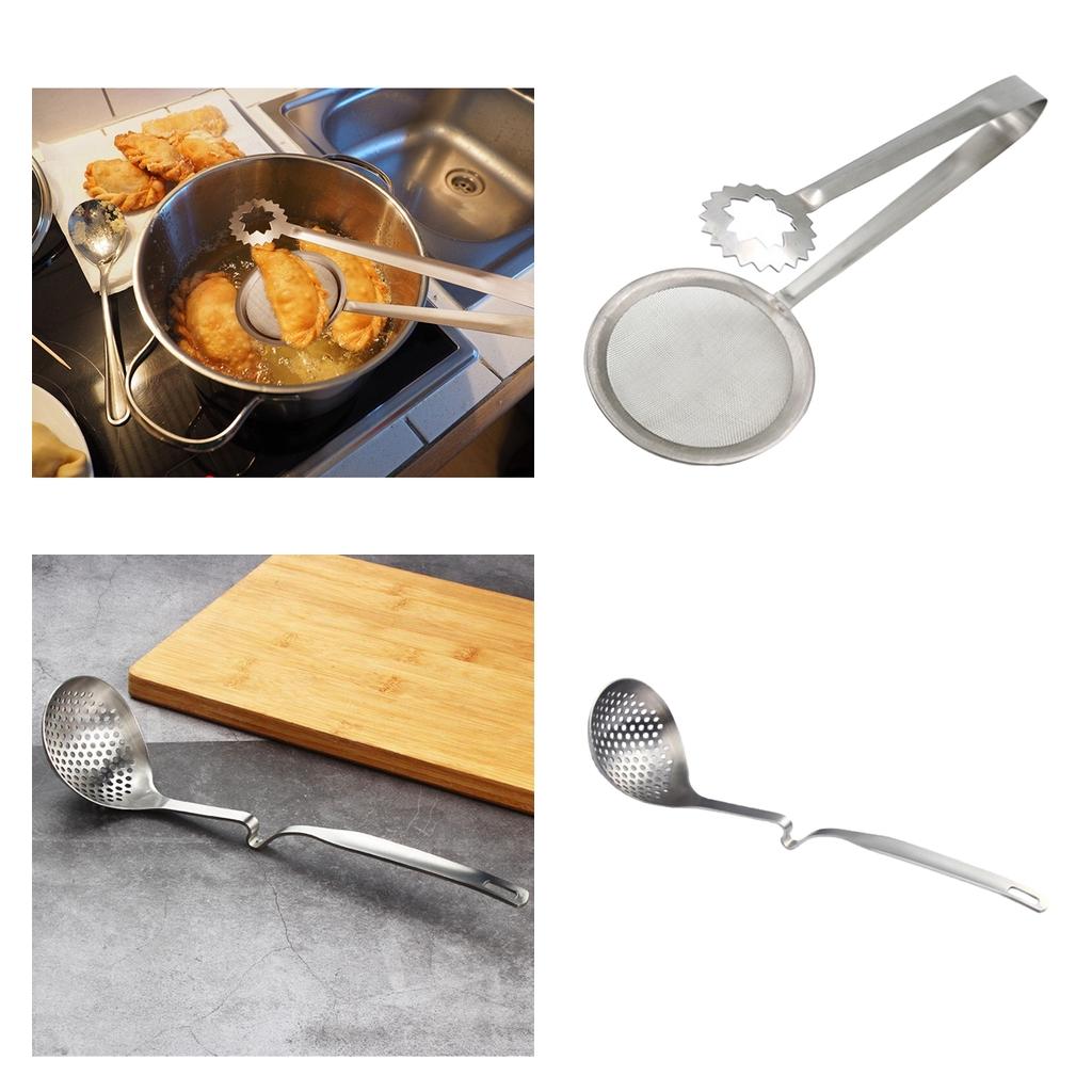 2x Food Clip Fryer Strainer BBQ Buffet Serving Tongs Frying Colander Filter