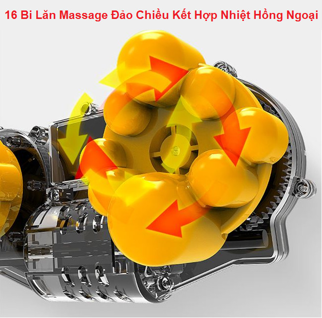 Gối Massage Đa Năng, Massage Tựa Lưng Xe Hơi - Gối Mát Xa Hồng Ngoại Bản 16 Bi Lăn Cao Cấp+ Rung Massage Lưng Đa Chức Năng