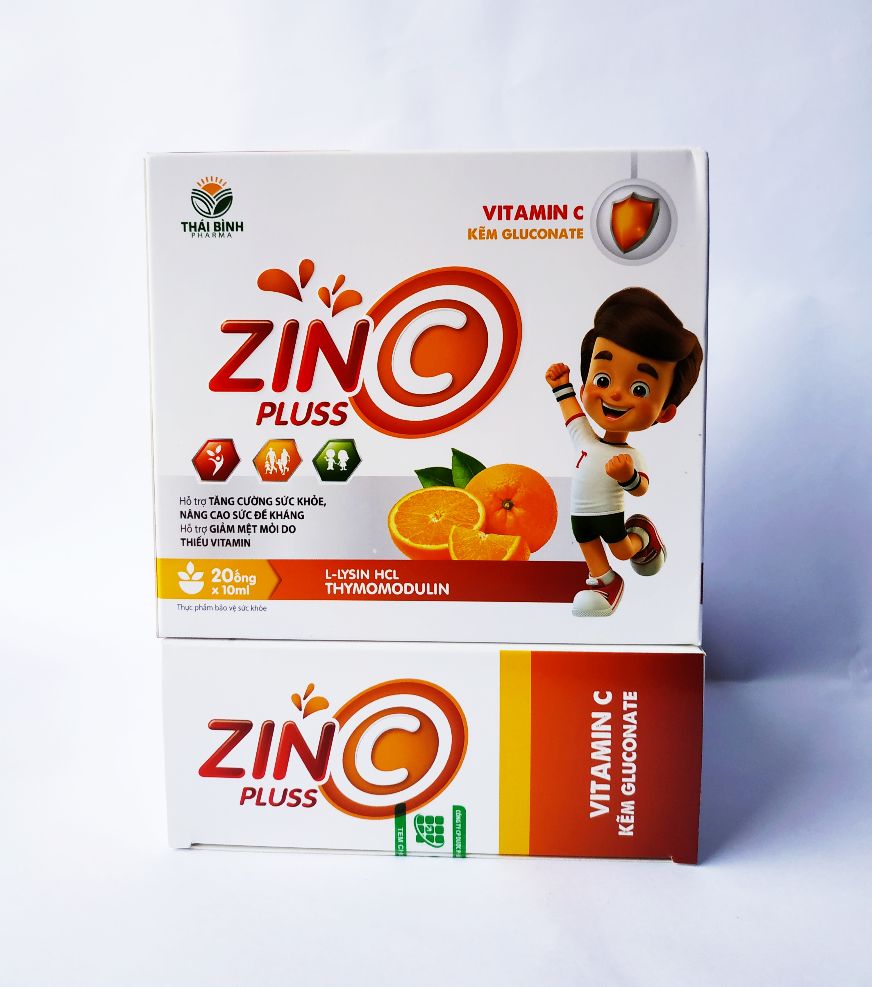 Siro Tăng Cường Sức Đề Kháng Zinc Plus - Bổ Sung Kẽm Gluconat Và Vitamin C -  Zin C Gluconat – Ngọt Thơm Dễ Uống - Hộp 20 Ống