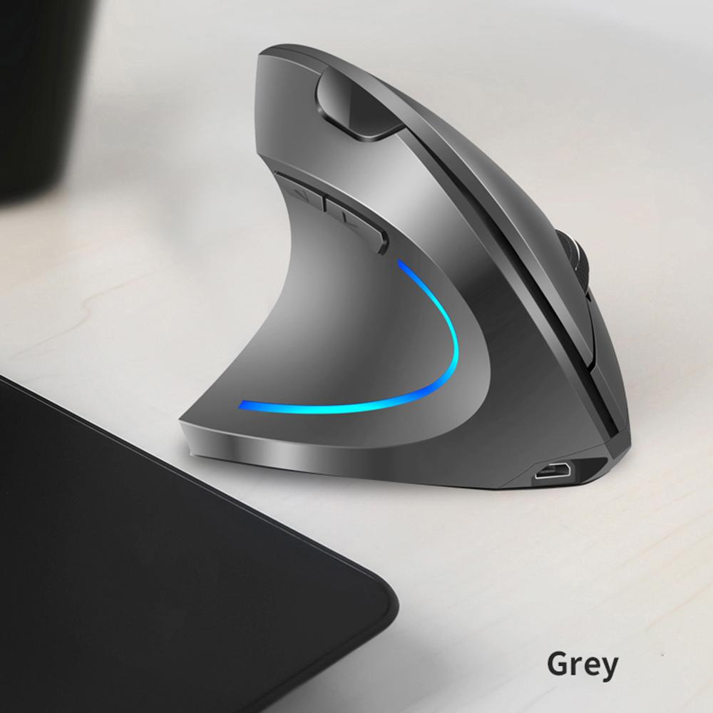 2.4G Wireless Vertical Mouse Rechargeable Upright Ergonomic Mouse 3 Adjustable DPI Levels RGB Flowing Light Plug N Play