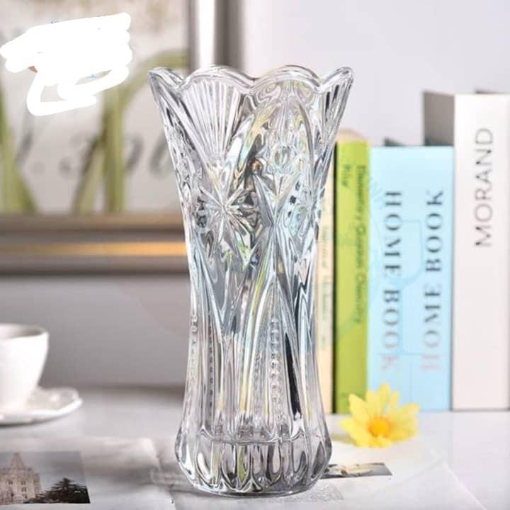 Combo 2 lọ hoa thuỷ tinh trắng cao 25cm