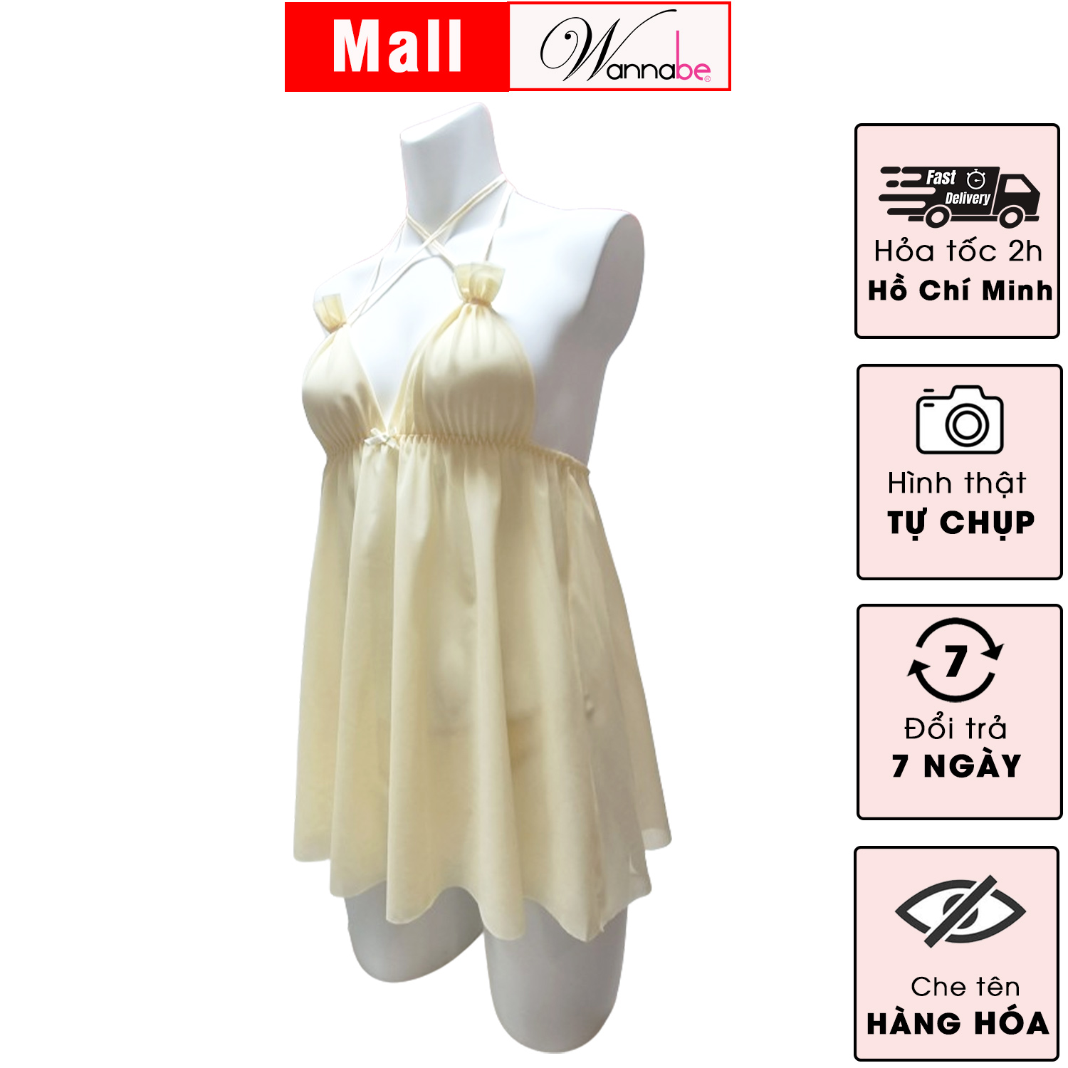 Váy ngủ lưới sexy WANNBE DNC16 đầm ngủ xuyên thấu khiến chàng luôn mê đắm bạn