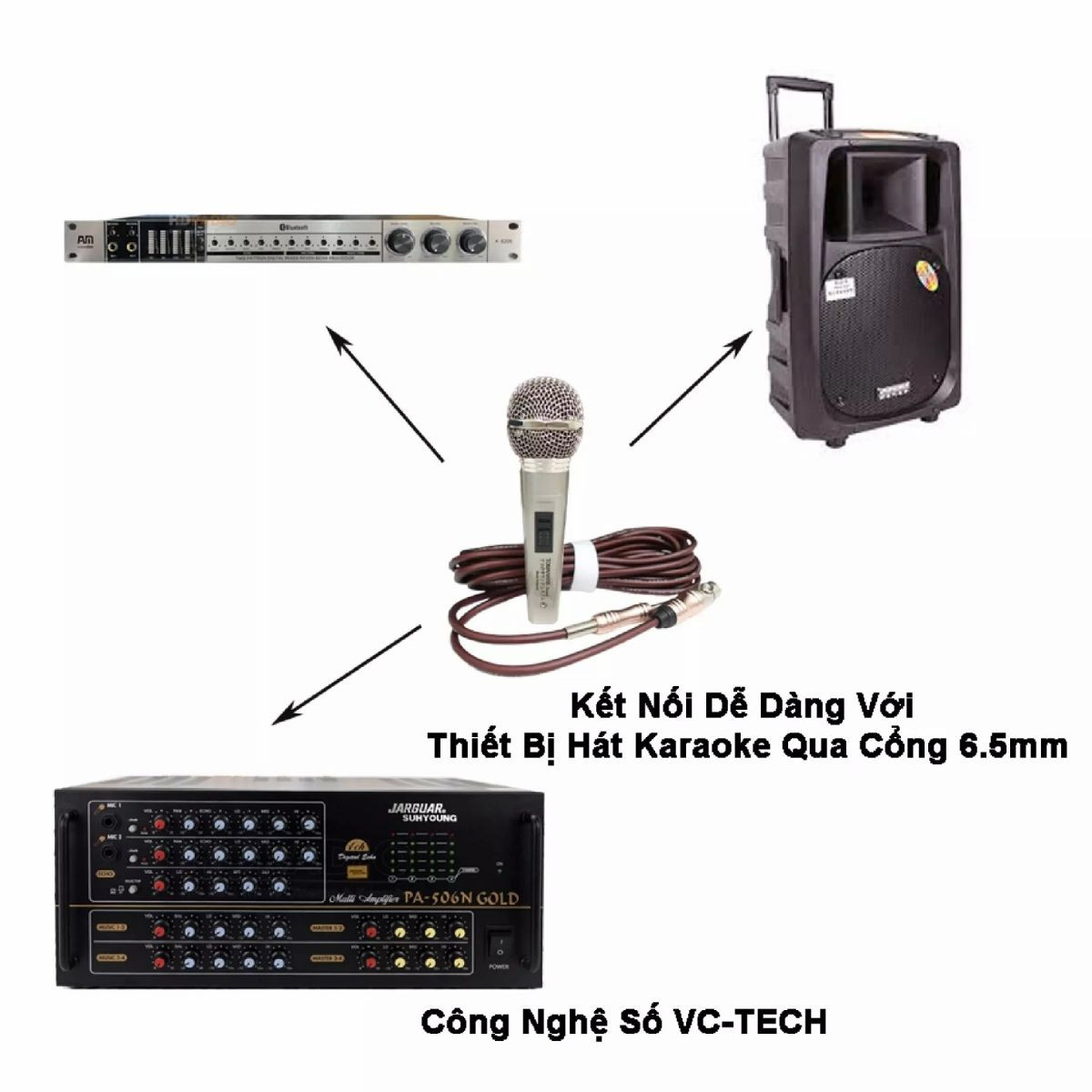 Micro có dây Nhật Bản TOMAHAWK - Hàng cao cấp Nhật Bản-âm thanh chuyên nghiệp dùng karaoke gia đình, sân khấu