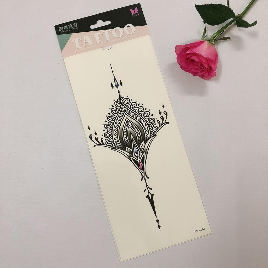 Hình xăm dán dưới ngực 13x30cm+ quà tặng kèm