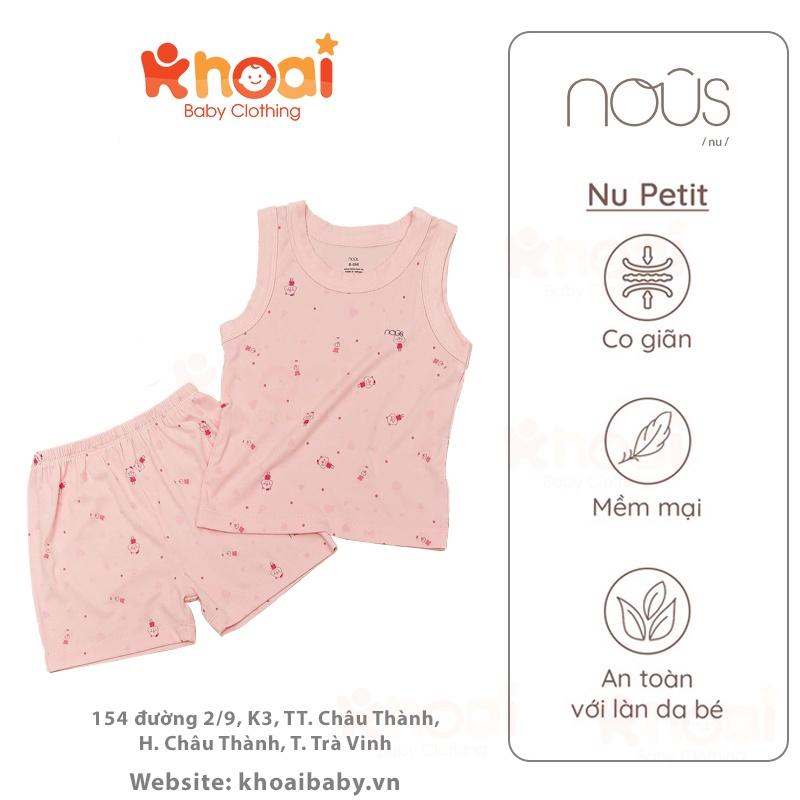 Bộ ba lỗ Nous petit hồng - Chất liệu Nu Petit 95% cotton thiên nhiên