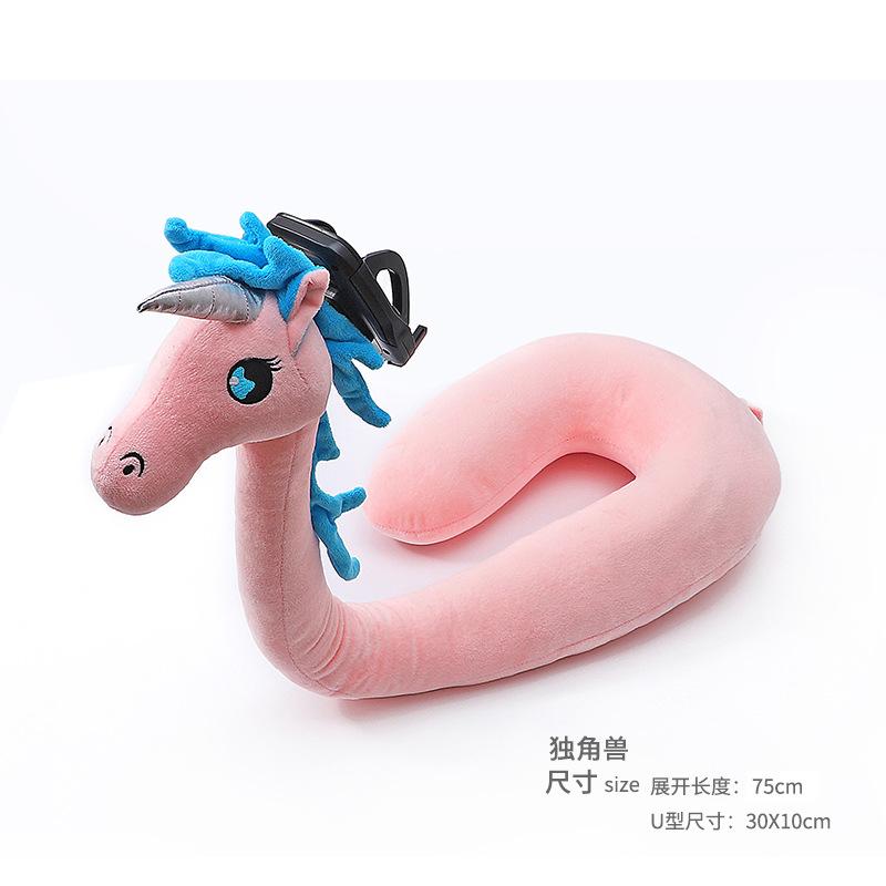 Gối Hơi Du Lịch Kèm Giá Đỡ Điện Thoại Lười Hình Chữ U Cổ Gối Hỗ Trợ Linh Hoạt 360 Độ Rotating Mobile Holde