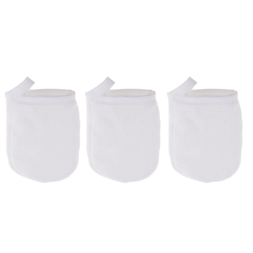 3 Cái Soft Microfiber Face Cleansing Găng Tay Trang điểm Tẩy Vải Pad Tái Sử Dụng